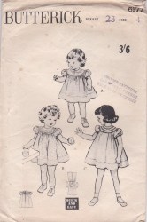 6177 BUTTERICK 1950s TODDLER QUICK EZ YOKE SS FLARE DRESS PATTERN SIZE 2